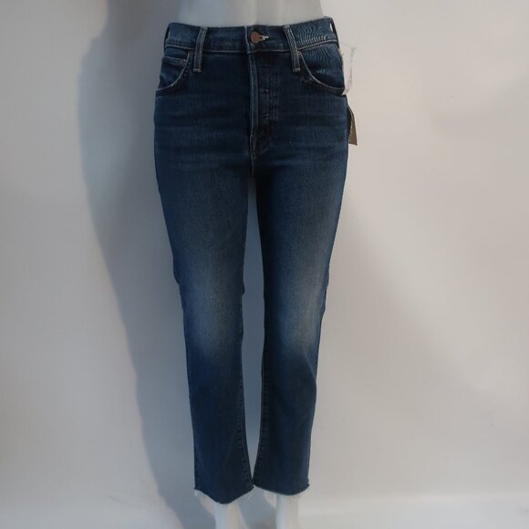 NWT Womens MOTHER Blue The Scrapper Cuff Ankle Fray Smash Banjo's Denim Jeans 24 - Picture 3 of 13